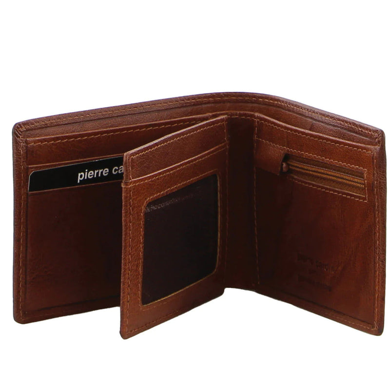 Load image into Gallery viewer, Pierre Cardin Mens Leather Wallet Bi-Fold RFID Credit Card Slots Flap - Tan-1
