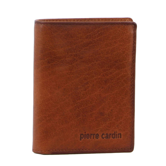 Pierre Cardin Mens Wallet Leather Tri-Fold Credit Card Slots Slim RFID - Tan-1