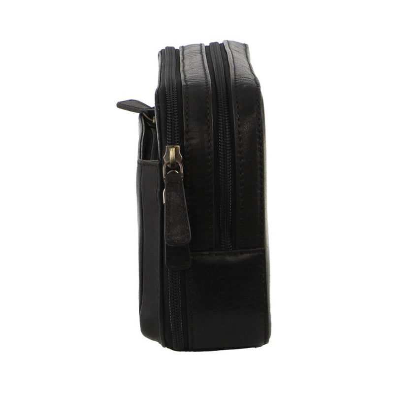 Load image into Gallery viewer, Pierre Cardin Mens Italian Leather Organizer Bag Toiletry Travel - Black-3
