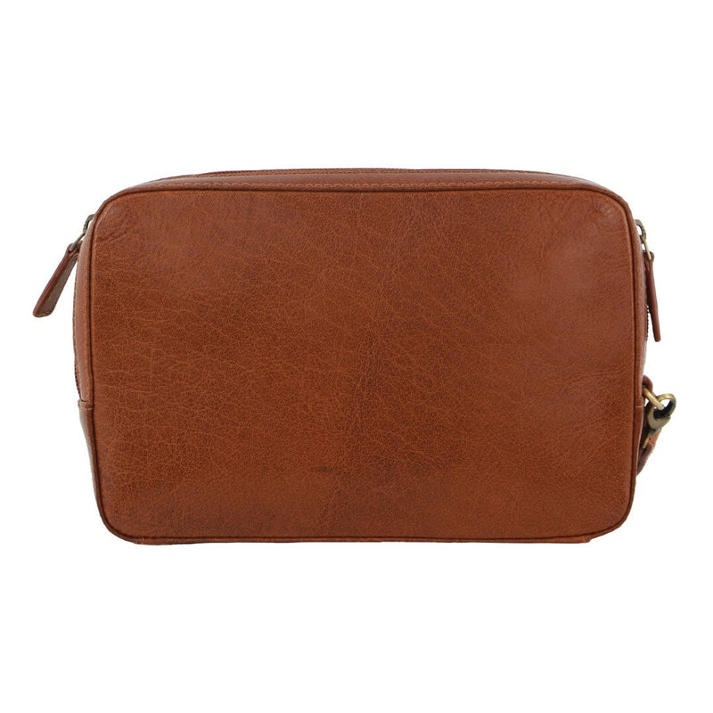Load image into Gallery viewer, Pierre Cardin Mens Leather Toiletry Bag Travel Organizer Wash Case - Tan-2
