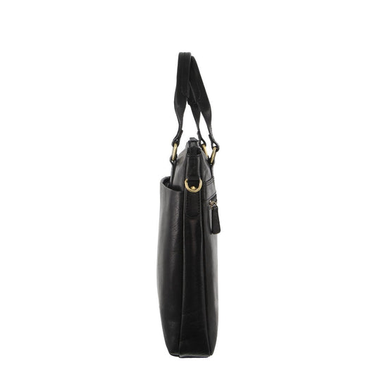 Pierre Cardin Leather 15" Laptop Briefcase Business Bag - Black-4