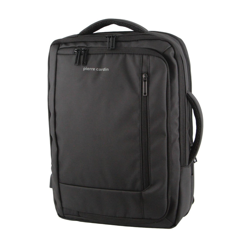 Load image into Gallery viewer, Pierre Cardin Backpack 15" Laptop Bag Briefcase Built-in USB Port Travel - Black-1
