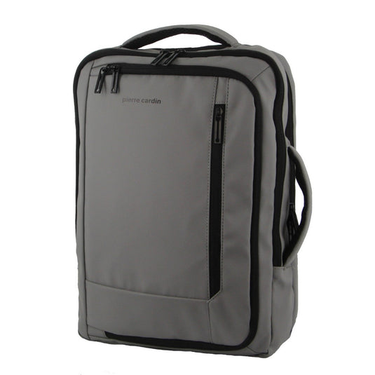 Pierre Cardin Backpack 15" Laptop Bag Briefcase Built-in USB Port Travel - Grey-1