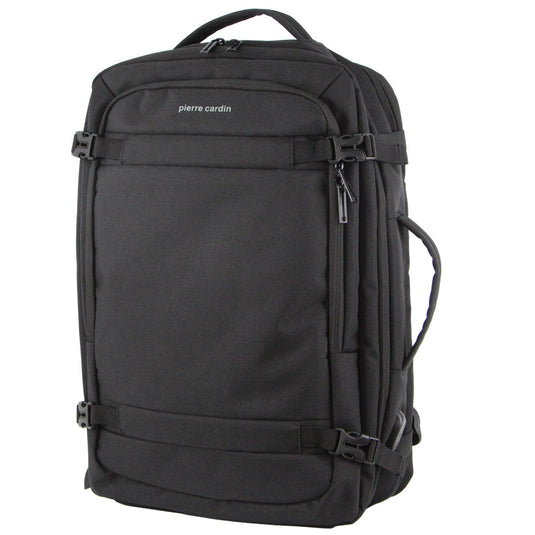 Pierre Cardin Mens Travel & Business Backpack with Built-in USB Port - Black-1