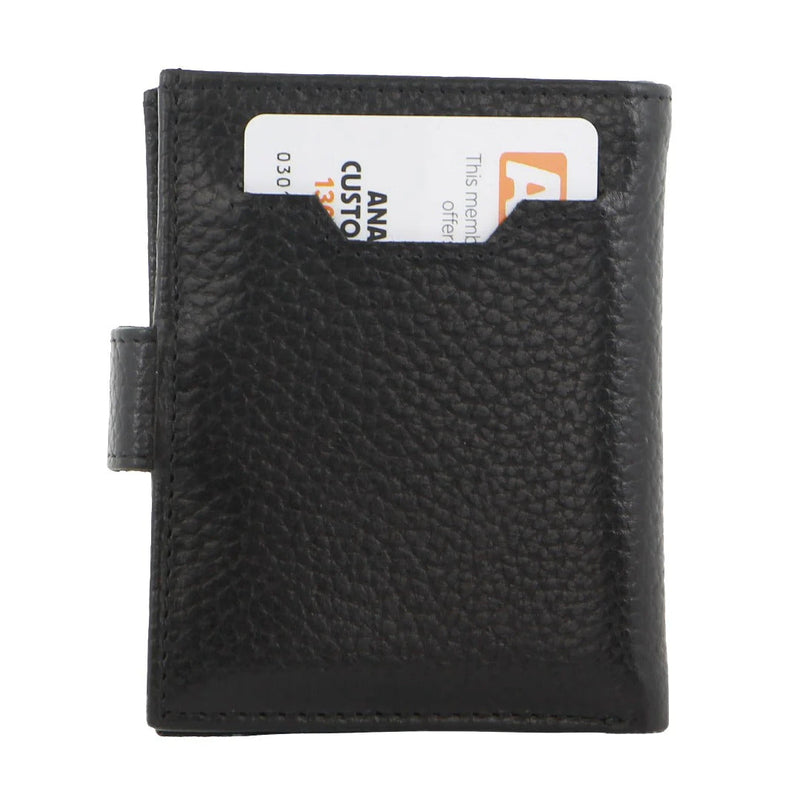 Load image into Gallery viewer, Pierre Cardin Leather Smart Slide Card Holder Tab Wallet with Buckle RFID - Black-2
