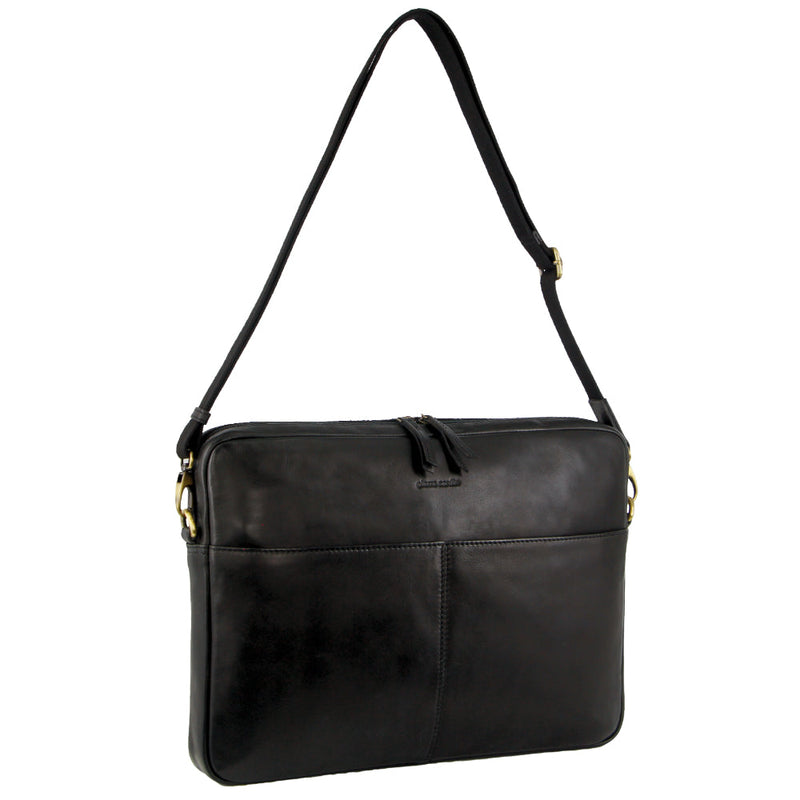 Load image into Gallery viewer, Pierre Cardin 13" Leather Laptop Computer Business Bag in Black-1
