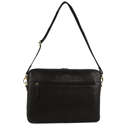 Pierre Cardin 13" Leather Laptop Computer Business Bag in Black-2