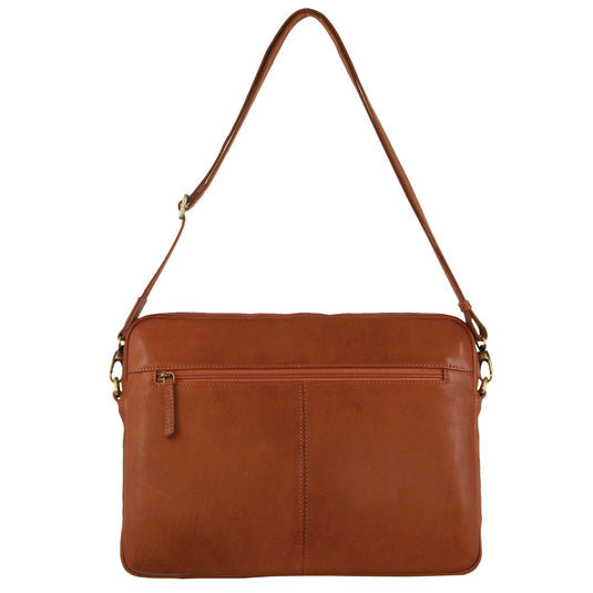 Pierre Cardin 13" Italian Leather 15" Laptop Computer Business Bag in Cognac-2