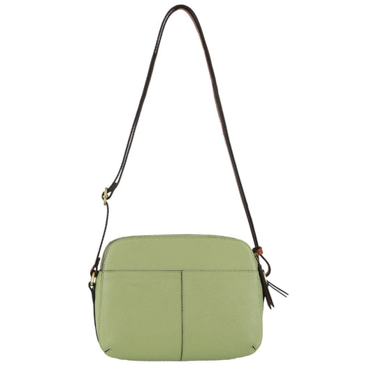 Pierre Cardin Leather Cross Body Bag Dual Zip Strap Shoulder Clutch in Jade-2