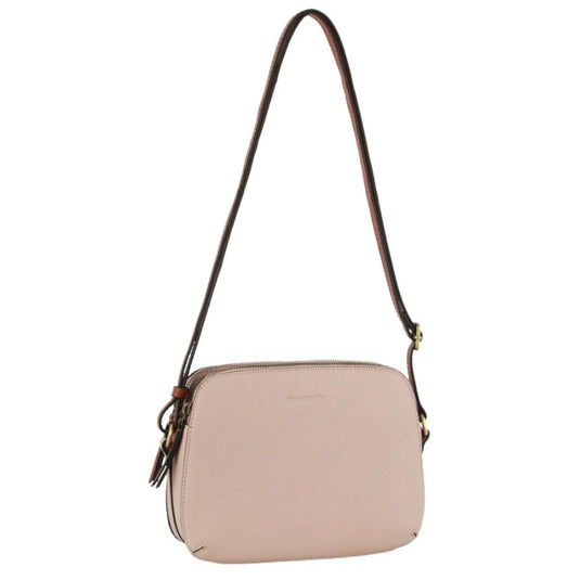 Pierre Cardin Leather Cross Body Bag Dual Zip Strap Shoulder Clutch in Nude-1