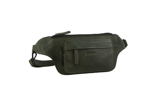 Pierre Cardin Mens Bum Bag Waist Pack Leather Travel Money Phone - Dark Green-0