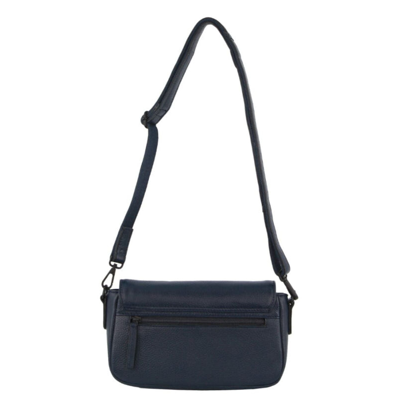 Load image into Gallery viewer, Pierre Cardin Leather Crossbody Bag Pleated Adjustable Detachable Strap - Navy-3
