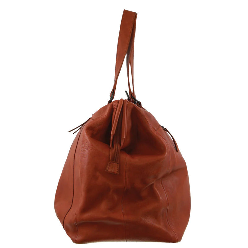 Load image into Gallery viewer, Pierre Cardin Leather Rustic Overnight Bag Travel Duffle Duffel - Cognac-3
