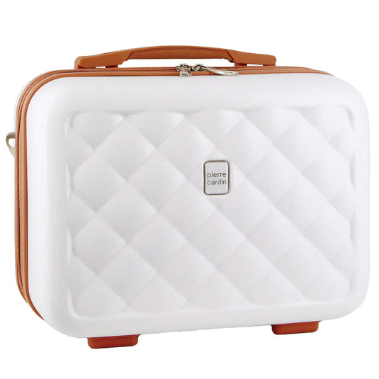 Pierre Cardin Beauty Case Hard Shell Makeup Cosmetic Organizer Travel - White-0