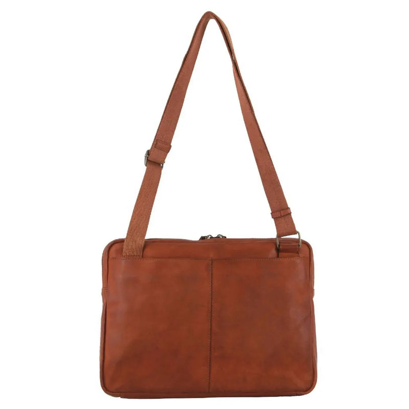 Load image into Gallery viewer, Pierre Cardin Mens Italian Leather Business Computer Laptop Bag in Cognac-2
