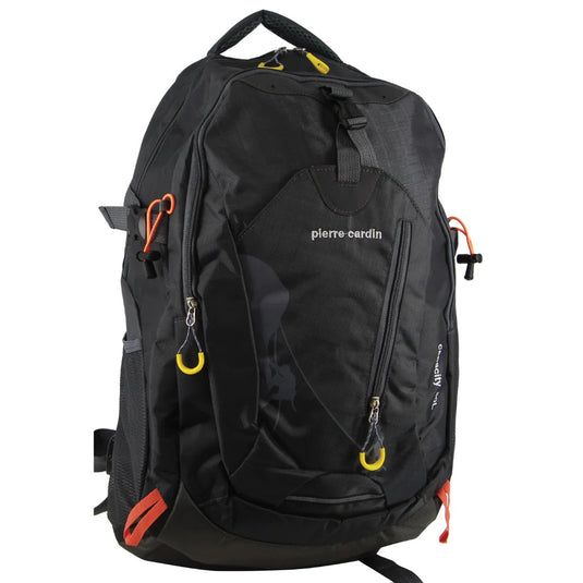 Pierre Cardin Mens Nylon Travel & Sport Medium Backpack Bag in Grey/Black-1