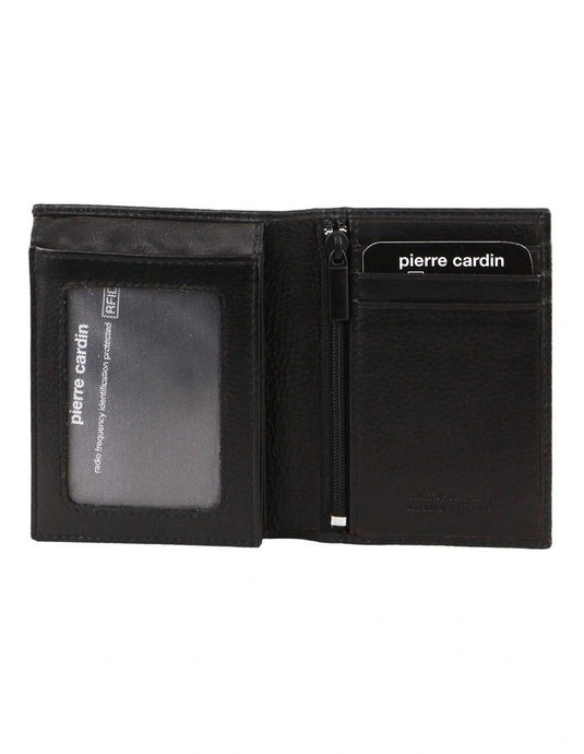 Pierre Cardin Mens Rustic Genuine Leather Wallet RFID in Black-1