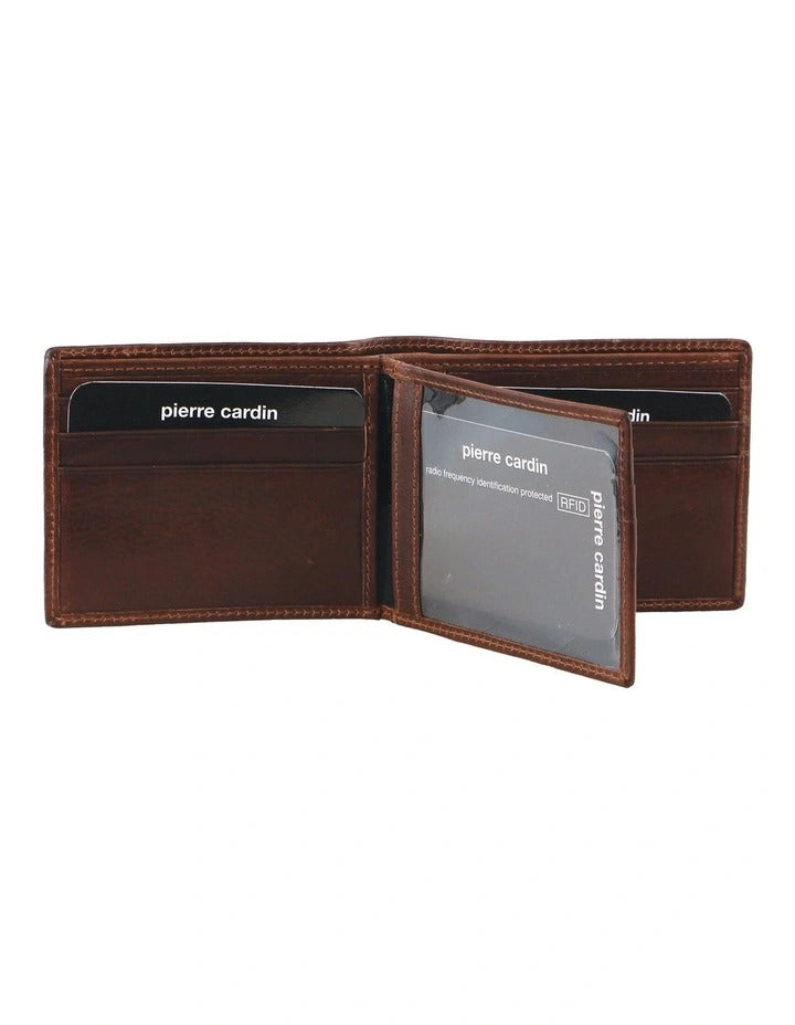 Load image into Gallery viewer, Pierre Cardin Mens Leather Bi-Fold Wallet w/ RFID Protection - Brown-0
