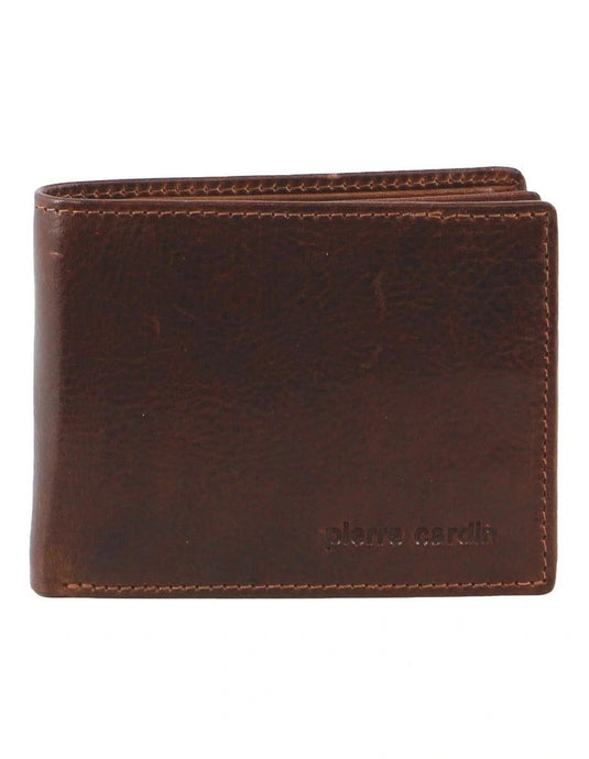 Pierre Cardin Mens Leather Bi-Fold Wallet w/ RFID Protection - Brown-3