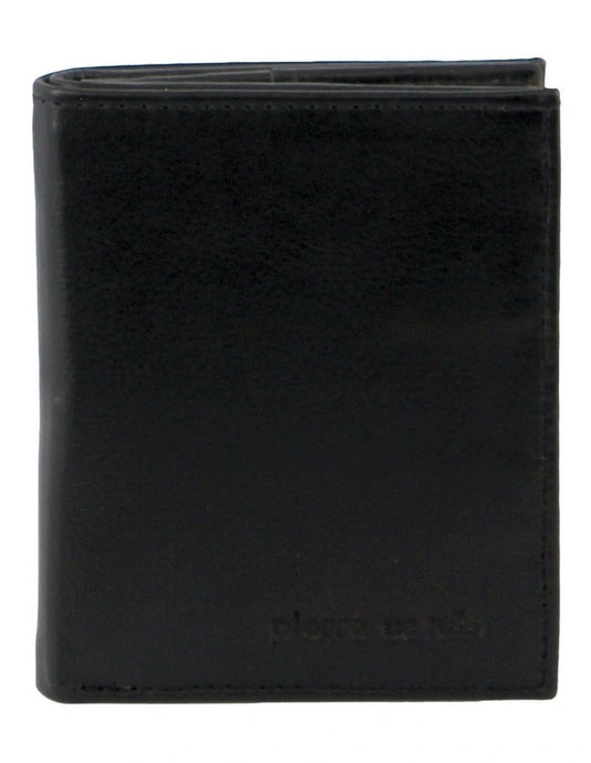 Pierre Cardin Mens Slim Bi-Fold Leather Wallet Rustic w/ RFID Protection in Black-3