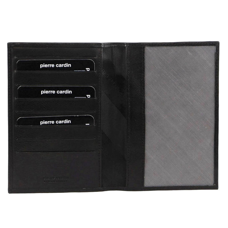 Load image into Gallery viewer, Pierre Cardin Leather Passport Holder Cover Travel Wallet w/ RFID Protection - Black-0
