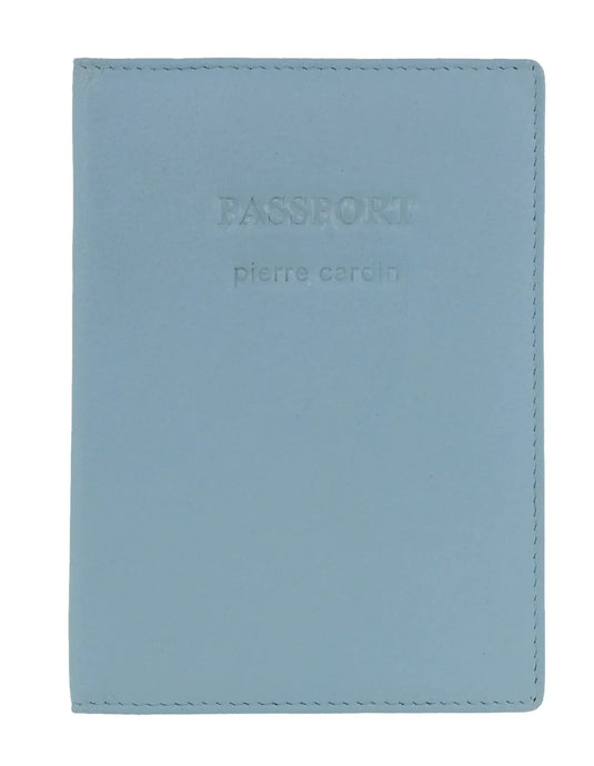 Pierre Cardin Leather Passport Travel Wallet Cover in Aqua-1
