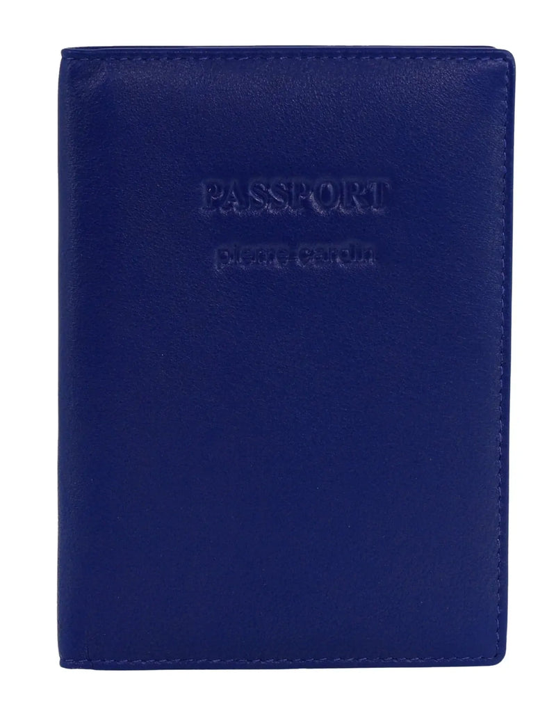 Load image into Gallery viewer, Pierre Cardin Leather Passport Travel Wallet Cover in Blue-1
