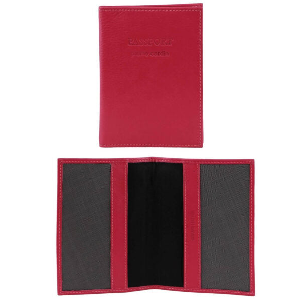 Load image into Gallery viewer, Pierre Cardin Slim Leather Passport Travel Wallet Holder RFID Case Cover - Fuschia-3
