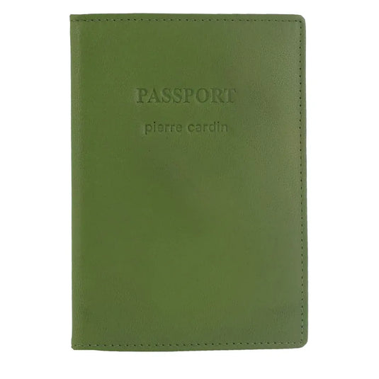 Pierre Cardin Leather Passport Travel Wallet Cover in Leaf Green-1