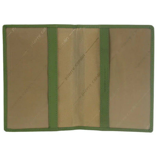 Pierre Cardin Leather Passport Travel Wallet Cover in Leaf Green-2