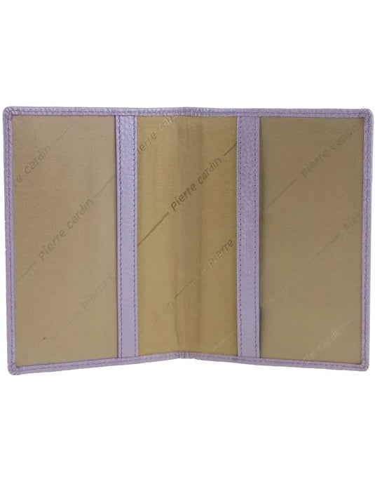 Pierre Cardin Leather Passport Travel Wallet Cover in Metallic Lilac-2