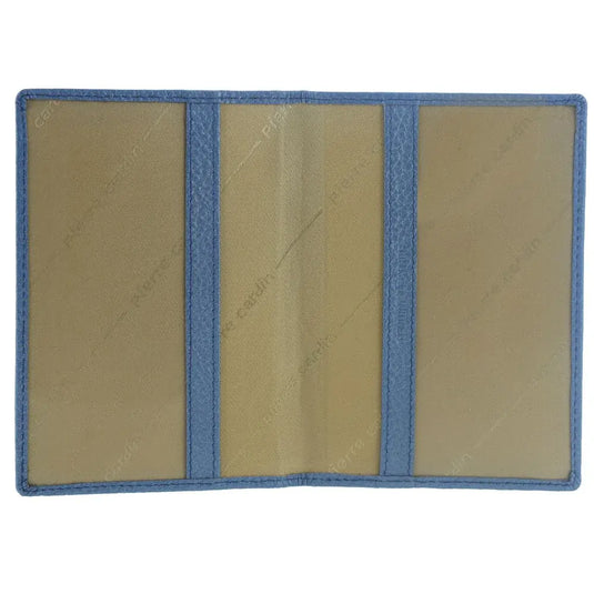 Pierre Cardin Leather Passport Travel Wallet Cover in Pearl Blue-2