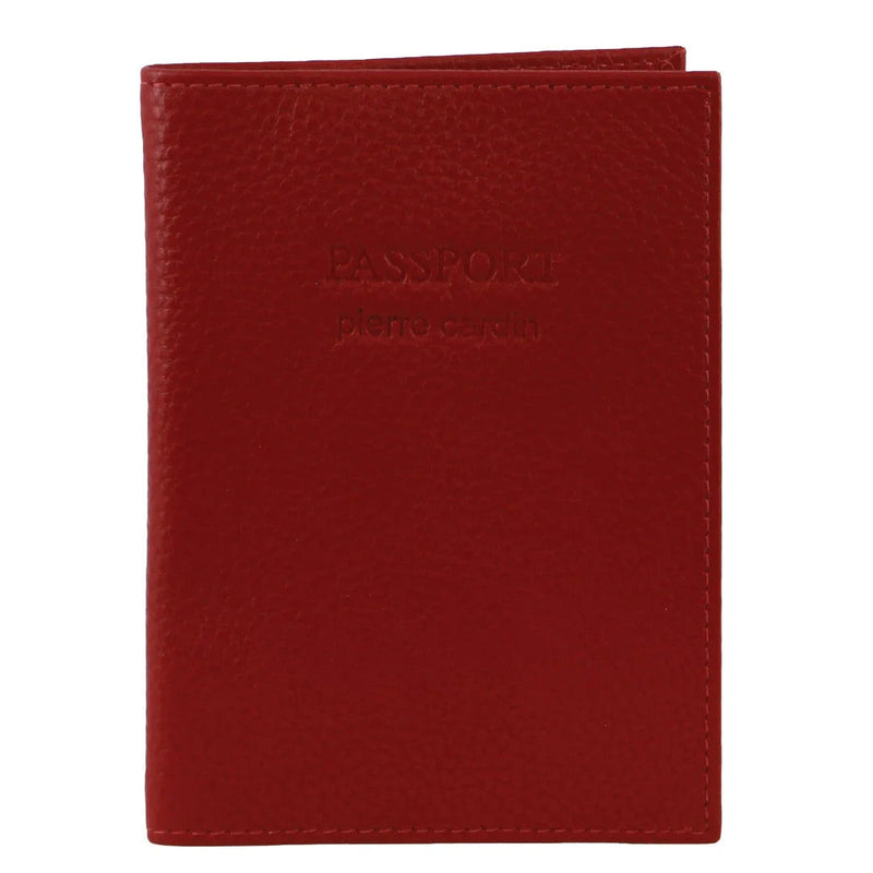 Load image into Gallery viewer, Pierre Cardin Slim Leather Passport Wallet Holder RFID Case Cover - Red-1

