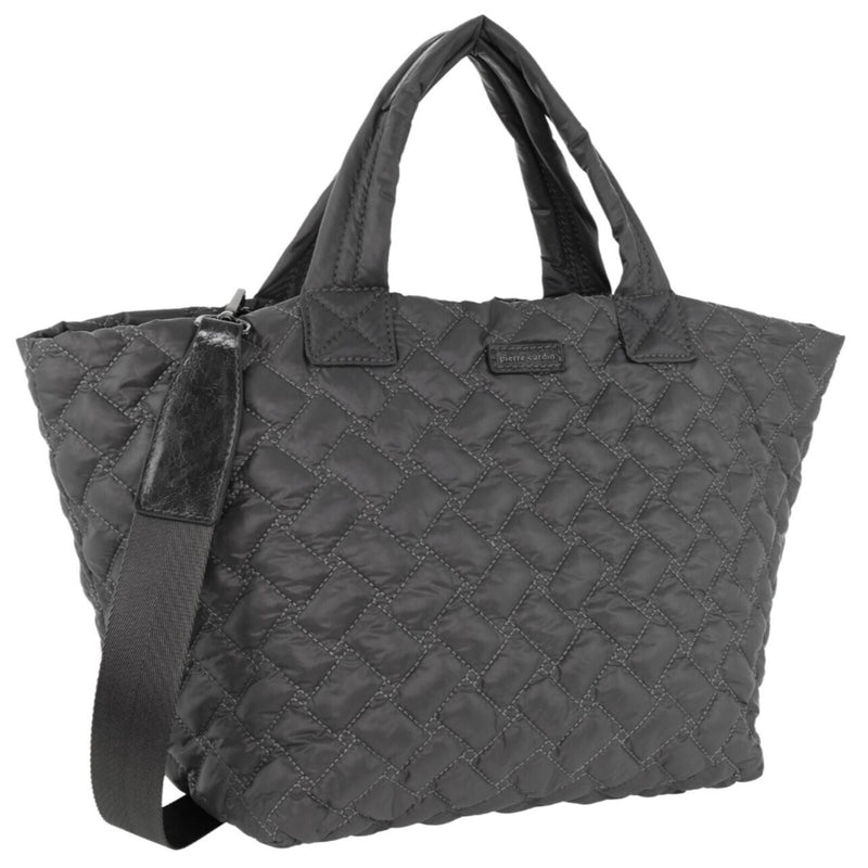 Load image into Gallery viewer, Pierre Cardin Women's Nylon Small Quilted Shoulder Tote Bag - Grey-0

