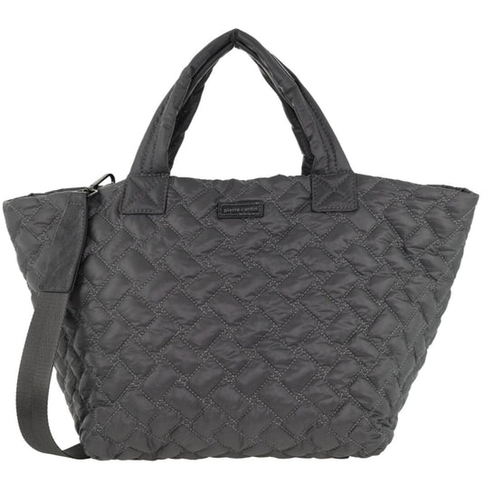 Pierre Cardin Women's Nylon Small Quilted Shoulder Tote Bag - Grey-3