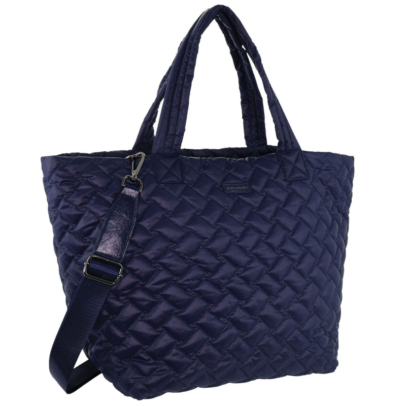 Load image into Gallery viewer, Pierre Cardin Womens Casual Nylon Padded Shoulder Tote Bag - Navy-1
