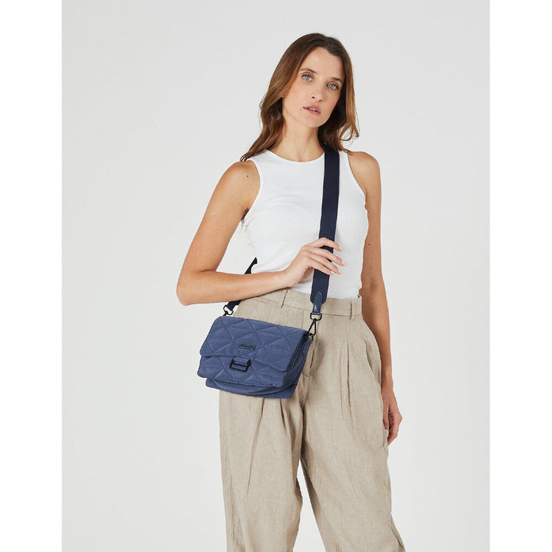 Load image into Gallery viewer, Pierre Cardin Ladies Nylon Quilted Textured Crossbody Bag in Navy-2
