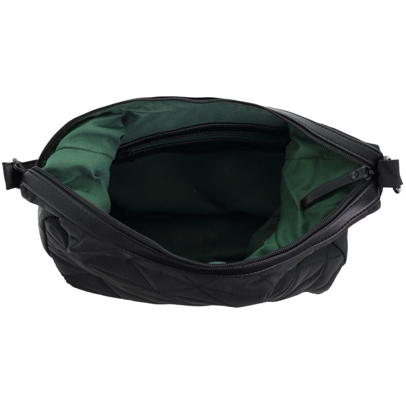Load image into Gallery viewer, Pierre Cardin Womens Classic Nylon Geometric Quilted Shoulder Hobo Bag - Black-3
