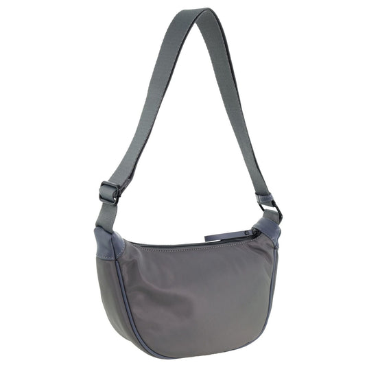 Pierre Cardin Ladies Nylon Crescent Quilted Crossbody Bag - Grey-3