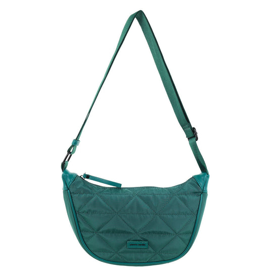 Pierre Cardin Ladies Nylon Crescent Quilted Crossbody Bag - Green-3
