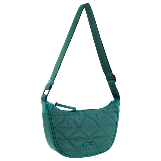 Pierre Cardin Ladies Nylon Crescent Quilted Crossbody Bag - Green-1