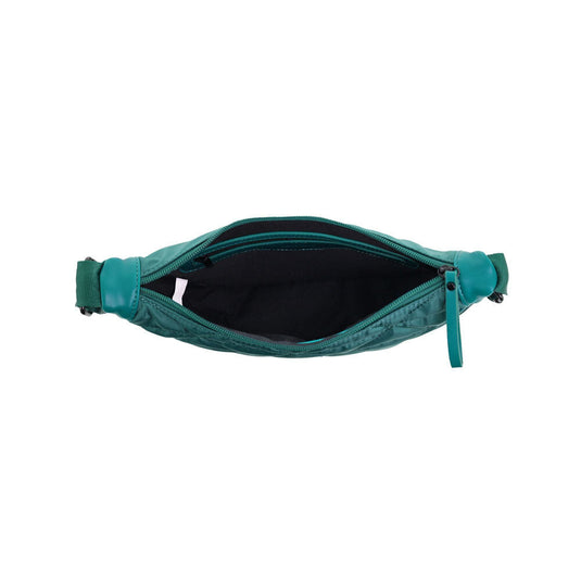 Pierre Cardin Ladies Nylon Crescent Quilted Crossbody Bag - Green-2