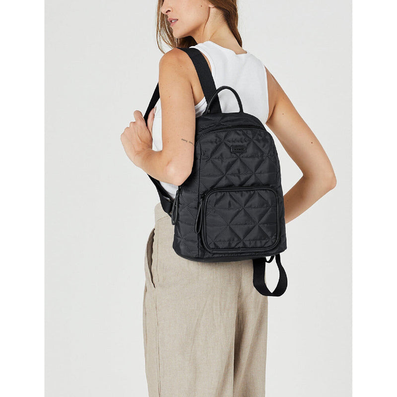 Load image into Gallery viewer, Pierre Cardin Nylon Quilted Casual Travel Backpack Bag - Black-2
