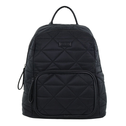 Pierre Cardin Nylon Quilted Casual Travel Backpack Bag - Black-4