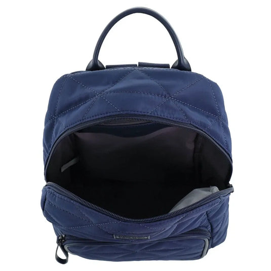Pierre Cardin Nylon Quilted Casual Travel Backpack Bag - Navy-3