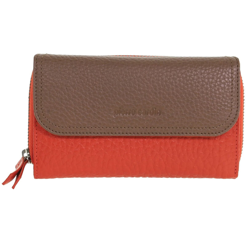 Load image into Gallery viewer, Pierre Cardin Ladies Tri-Fold Tab Wallet in Orange/Taupe-0
