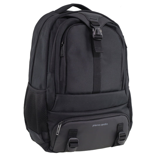 Pierre Cardin 32L Mens Nylon Computer/Business Backpack Bag - Black-1