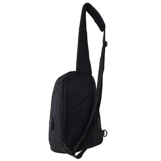 Pierre Cardin Mens Travel Nylon Sling Crossbody Bag- Black-3