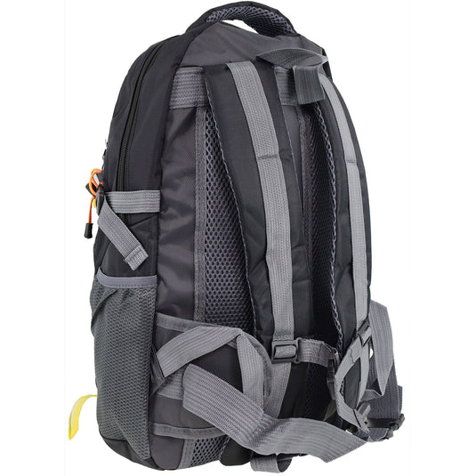 Pierre Cardin Mens 30L Nylon Adventure Backpack Bag Travel Hiking in Black-2