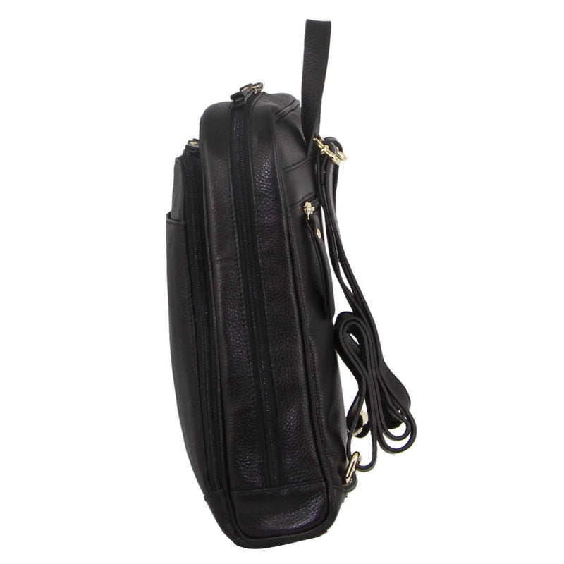 Load image into Gallery viewer, Pierre Cardin Rustic Womens Leather Backpack Bag Handbag Back Pack Travel  - Black-2
